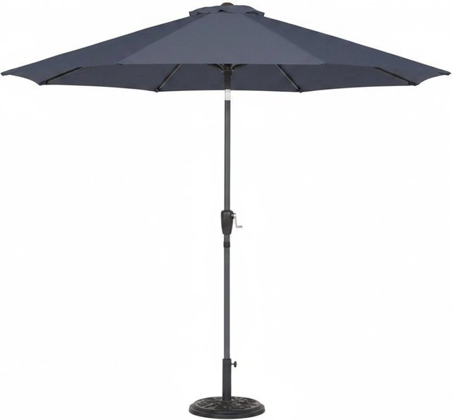 Relaxdays Marktschirm Anthrazit mit UV-Schutz 30 plus, kippbar mit Kurbel, Durchmesser: 300 cm, Höhe: 250 cm - Bild 1