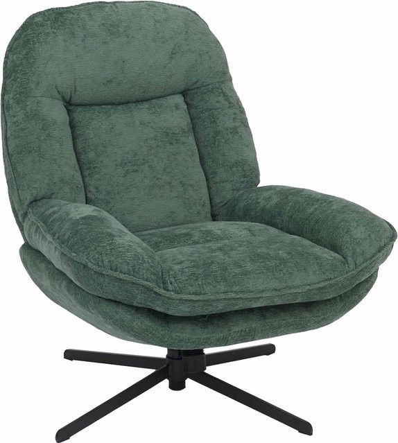 MCW Relaxsessel P32 drehbar in Grün mit Chenille-Stoff und Metallgestell - Bild 1