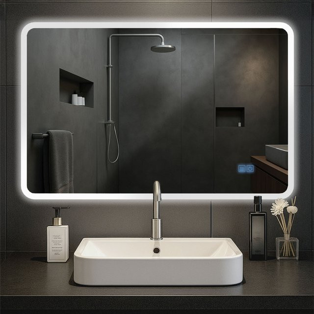 CLP Badspiegel Jericho mit LED-Beleuchtung, Bluetooth-Lautsprecher, Anti-Beschlag-Funktion und dimmbarer Touch-Steuerung - Bild 1