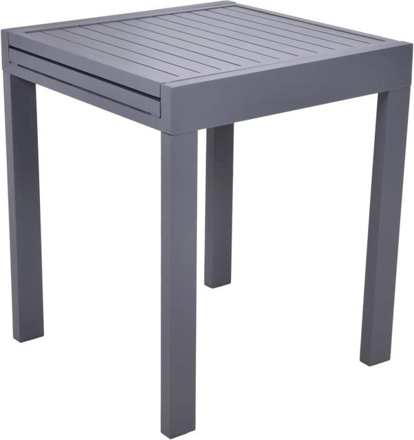 DELUKE Gartentisch CELIA Ausziehtisch aus Aluminium in Anthrazit, B/T/H: 65 x 65 x 75 cm - Bild 1
