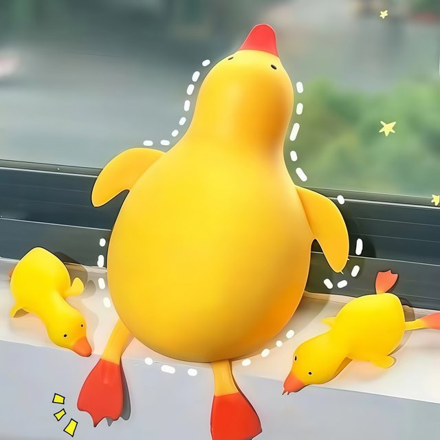 Squishy Antistress Ente, Fidget-Spielzeug, gelb - Bild 1