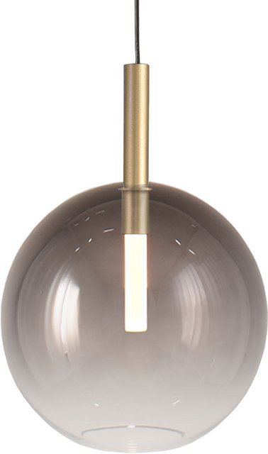 Masterlight Lido LED-Pendelleuchte 1-flammig aus Glas und Metall in Gold matt mit grauem Glasschirm - Bild 1