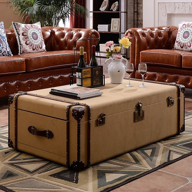 OVOZI Moderner Couchtisch in Beige mit Aufbewahrungsmöglichkeit für dein Wohnzimmer - Bild 1