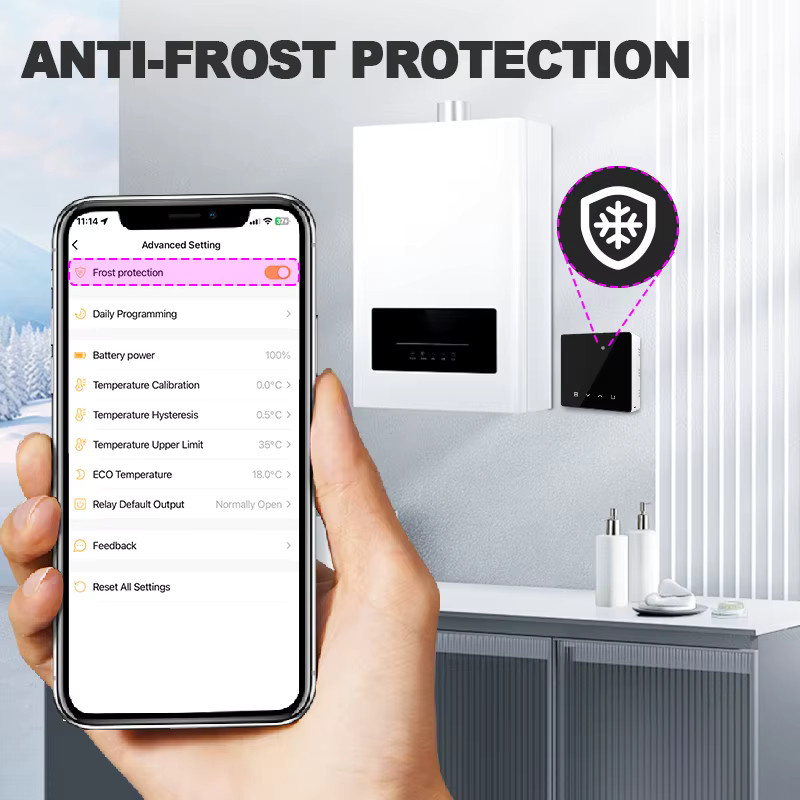 EZAIOT Tuya WiFi Smart Thermostat für Wasser- und Gaskessel zur Heizungssteuerung, App-Steuerung und Smart Home Integration mit Alexa und Google Home, Weiß oder Schwarz - Bild 4