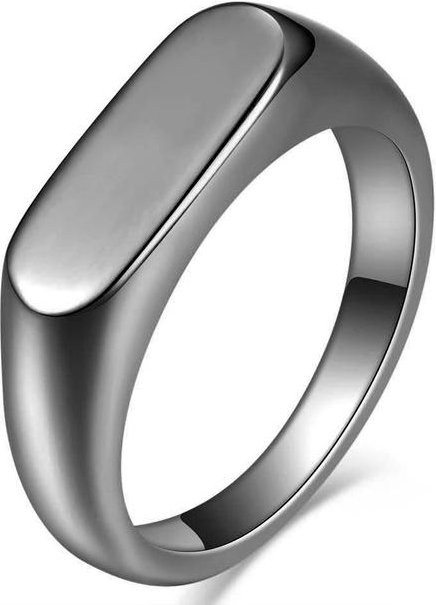 POMOiii Siegelring Edelstahl, 4mm, Schwarz, Unisex - Bild 1