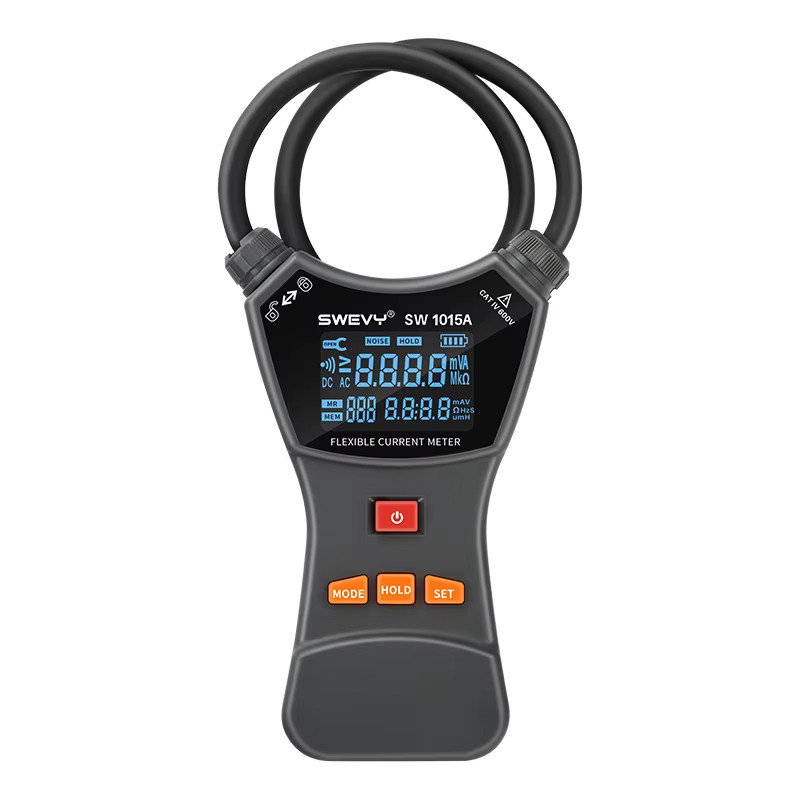SWEVY Digitale flexible Stromzange mit LCD-Hintergrundbeleuchtung, AC/DC-Spannungsmess-Multimeter und Leckagetester, Schwarz - Bild 4