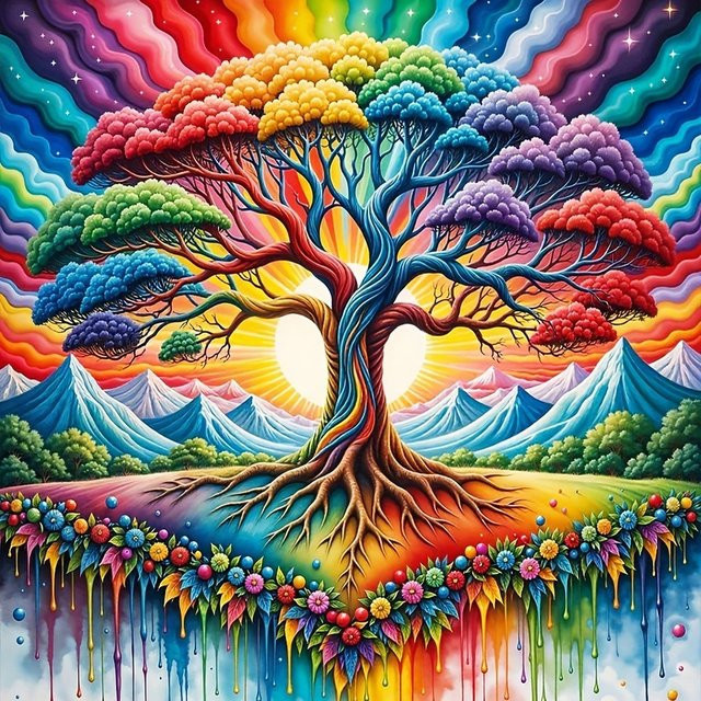 EverShine 5D Diamant-Malerei DIY Hobby-Bastelset mit Baum-Stickerei und Fantasie-Landschaft in Multicolour, B/H: 20 x 20 cm - Bild 1