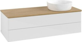 V&B Waschtischunterschrank Antao mit Beleuchtung, Farbe Weiß und Eiche Honig, B/T/H: 120 x 50 x 50 cm - Bild 1