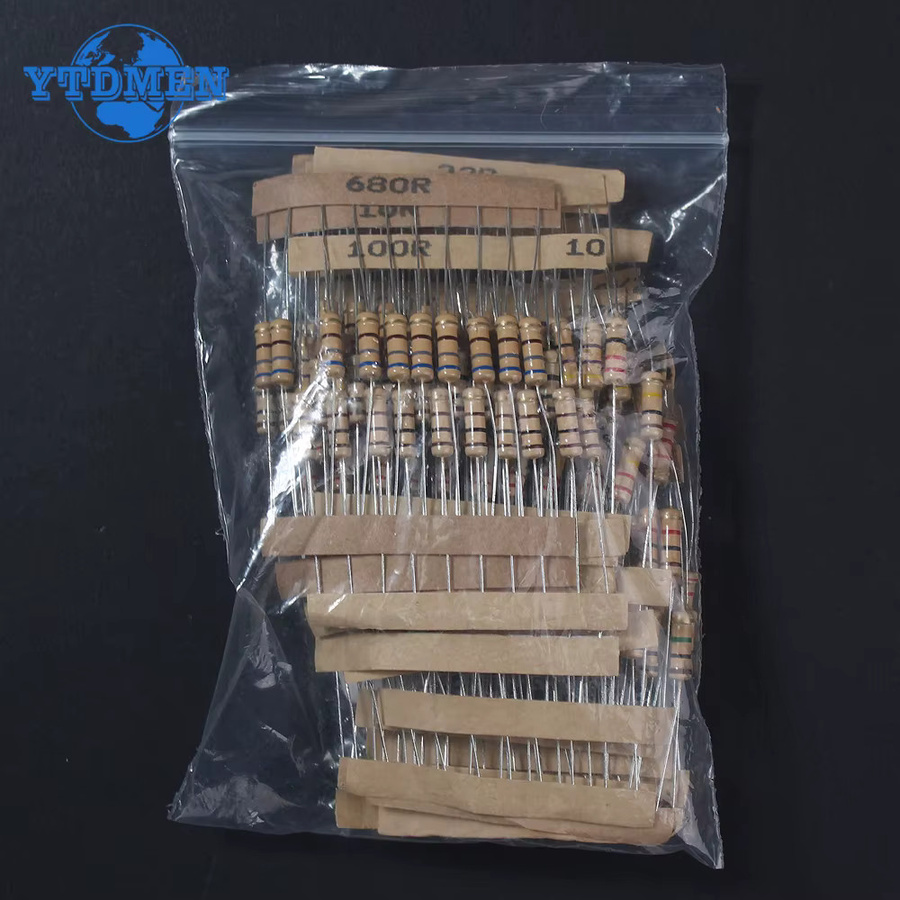 YTDMEN Widerstands Set mit 200 Stück Carbon Film Widerständen 1W, 20 verschiedene Werte von 10 Ohm bis 1M Ohm, Multicolor - Bild 2