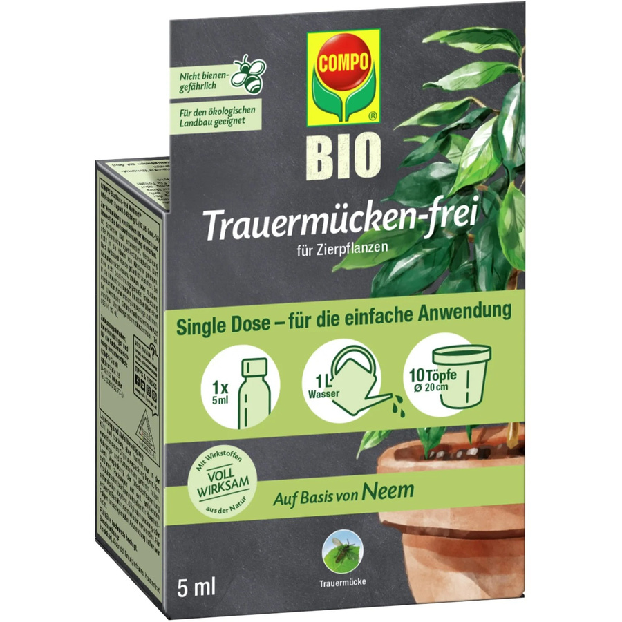 Compo Trauermücken-frei biologisches Neemöl zur Bewässerung von Zierpflanzen, 5 ml - Bild 2