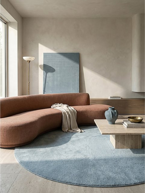 Antirutsch Teppich Kadima Design in Blau, quadratisch, 160 x 160 cm - Bild 1