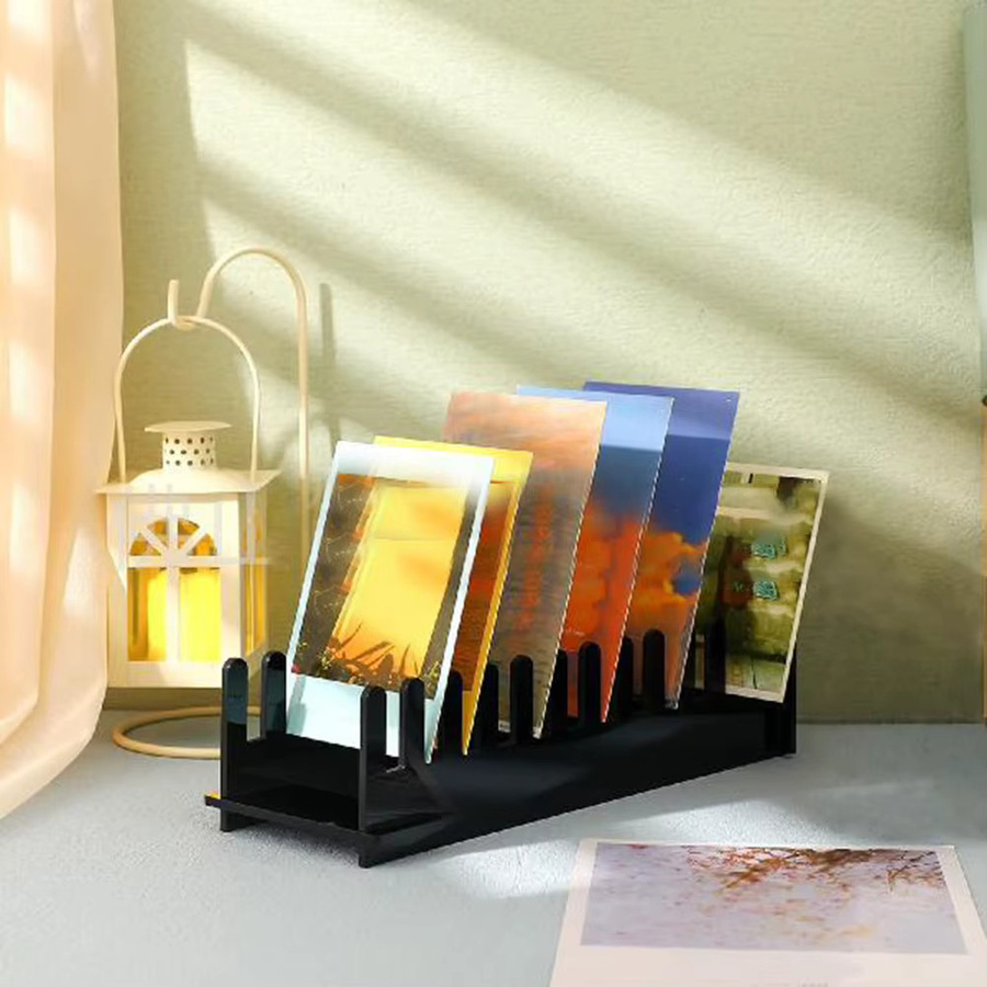 VIBRATITE 12-stufiger Acryl-Displayständer für Karten und Aufkleber, transparent oder schwarz - Bild 2