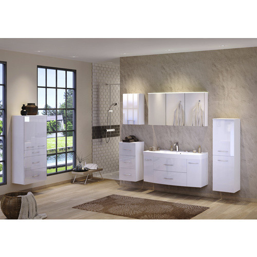 HELD MÖBEL Midischrank Florida in Weiss, Wandmontiert, Glänzend, B/H/T: 40 x 130 x 35 cm - Bild 3
