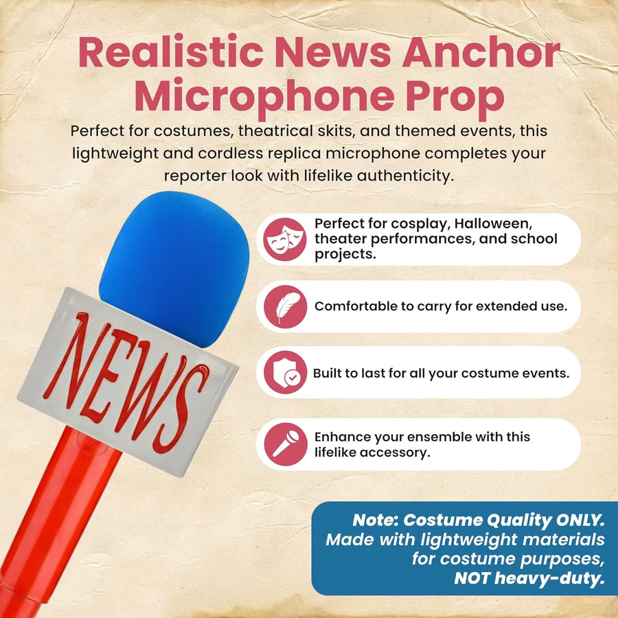 MovingMic Fake-News-Mikrofon, Nachrichtenmikrofon-Requisiten, 3er-Set - Bild 2