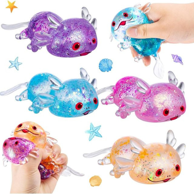 GSF Glitzer-Axolotl Stressabbau-Ball, Quetsch-Tierspielzeug, multicolour - Bild 1