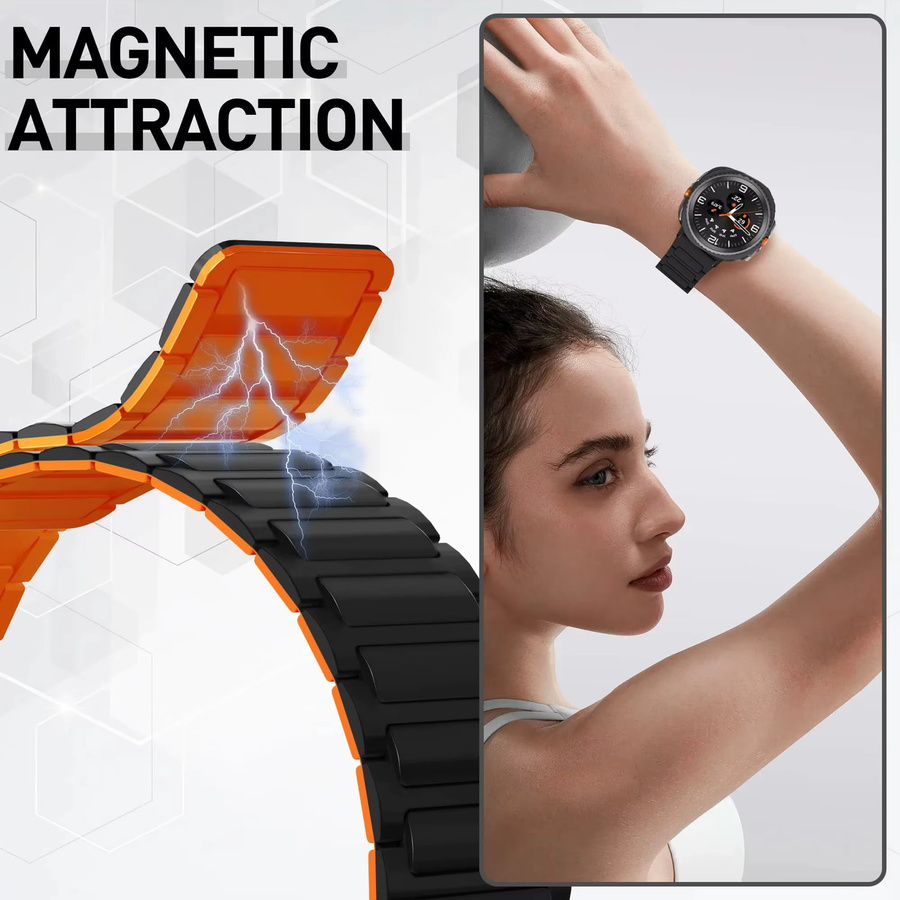 GEAR-D4 Uhrenarmband Silikon, Schwarz, Samsung Galaxy Watch 8, 40 mm, 44 mm - Bild 3