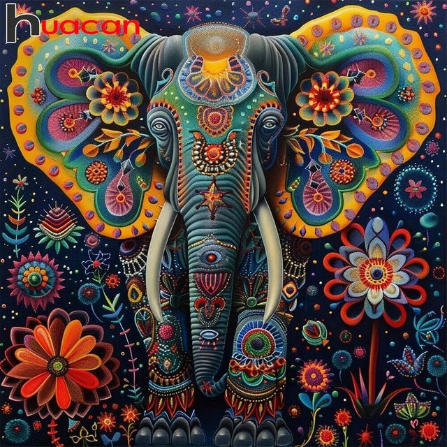Huacan Diamant-Mosaik Set Elefant Wanddekoration Multicolour B/H: 20 x 20 cm - Bild 1
