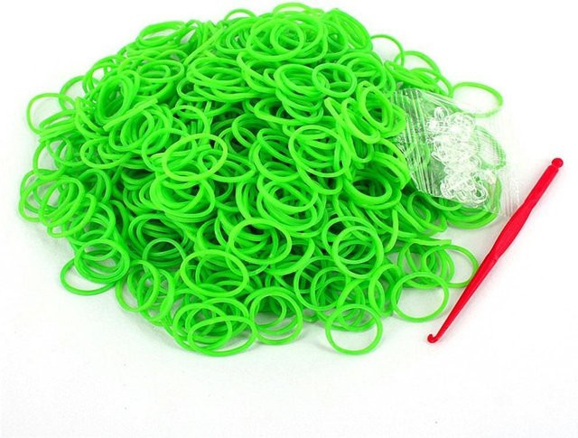 Armband Gummi-Webstuhlbänder, grün, Kinder - Bild 1