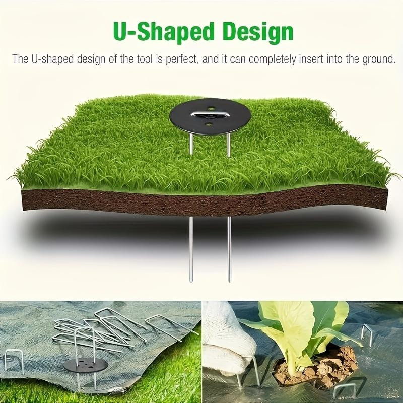 YC Direct 101-teiliges Gartenpfahl-Set mit 50 rostbeständigen U-Profil-Ankern aus verzinktem Metall, 50 Kunststoffscheiben und 1 Picking-Werkzeug in Silber - Bild 11