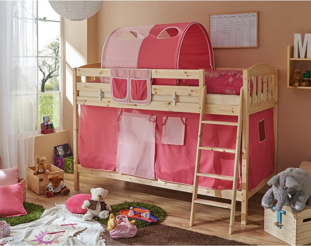 TiCAA Etagenbett Erni Country-V aus Kiefer in Natur Braun - Bild 1