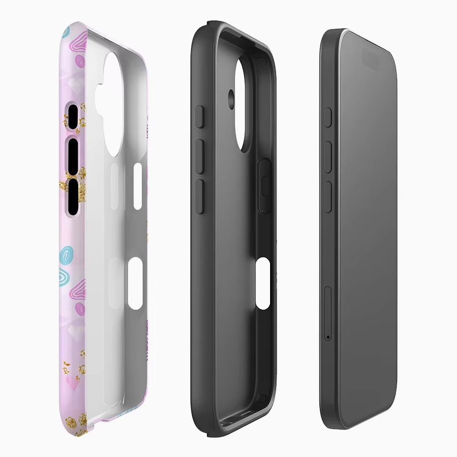 Handyhülle mit buntem Pfotenabdruckmuster für Apple iPhone 11 bis iPhone 17 Pro Max Plus, doppelschichtige Rückseite, mehrfarbig - Bild 2