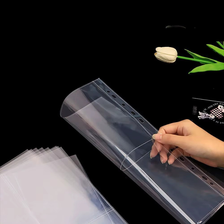 Transparente Fotoalbum-Einlagen in A4 mit 11 Löchern und Mehrfach-Taschen für Ordner aus Kunststoff - Bild 2