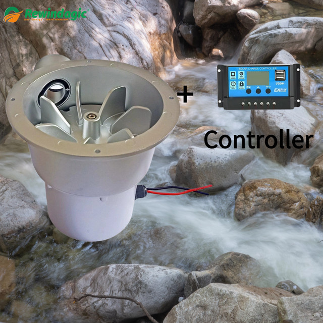Rewindagic Hydraulikgenerator Wasserturbine DC Permanentmagnet für 12V/24V Batterien in Silber - Bild 1