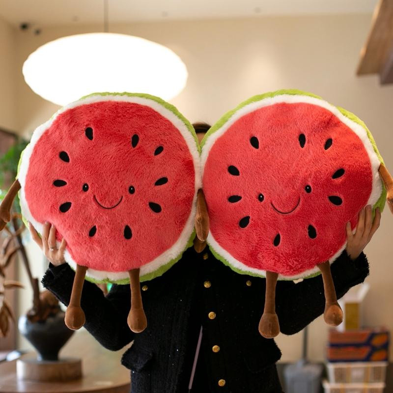 Süßes Mu Cheng Wassermelonen Plüschkissen in Multicolour, dekoratives Cartoon-Frucht-Plüschtier für Kinderzimmer und Sofa - Bild 5