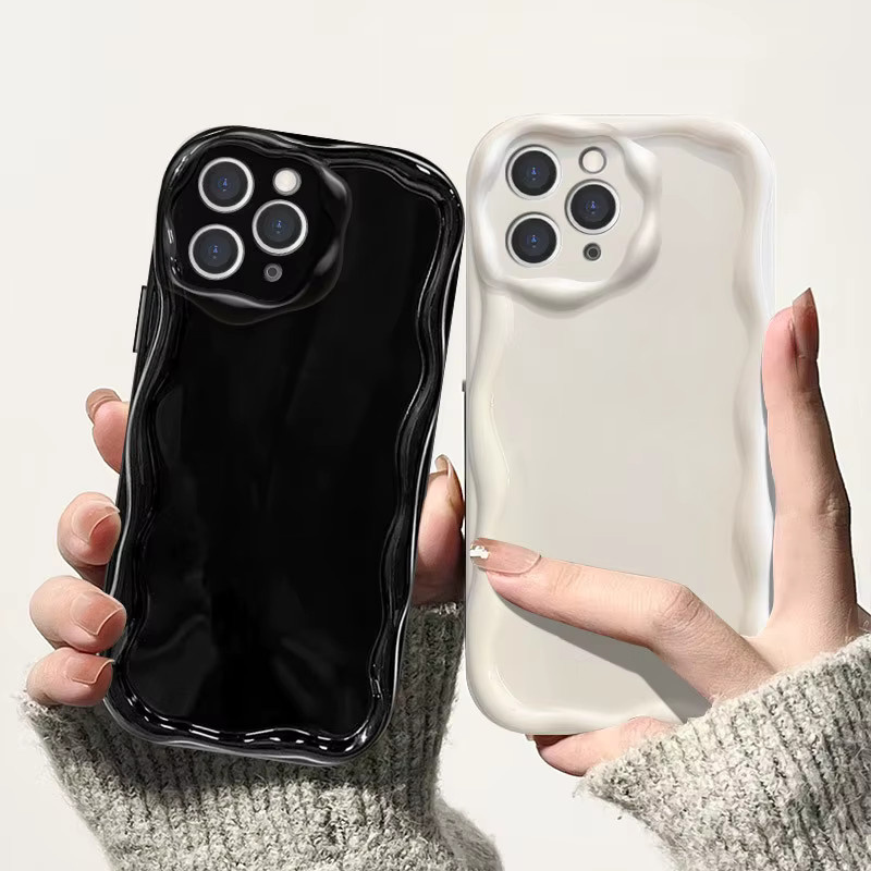 Transparente Apple iPhone Handyhülle aus weichem TPU mit Wellen-Design für iPhone 11 bis iPhone 17 Pro Max und Plus Modelle - Bild 2