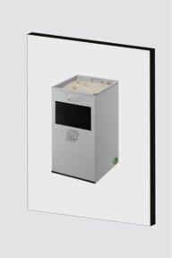 VAR Wandascher WH 45 Wandabfallbehälter mit Einwurfklappe aus Stahl in Silber, 16 l - Bild 1