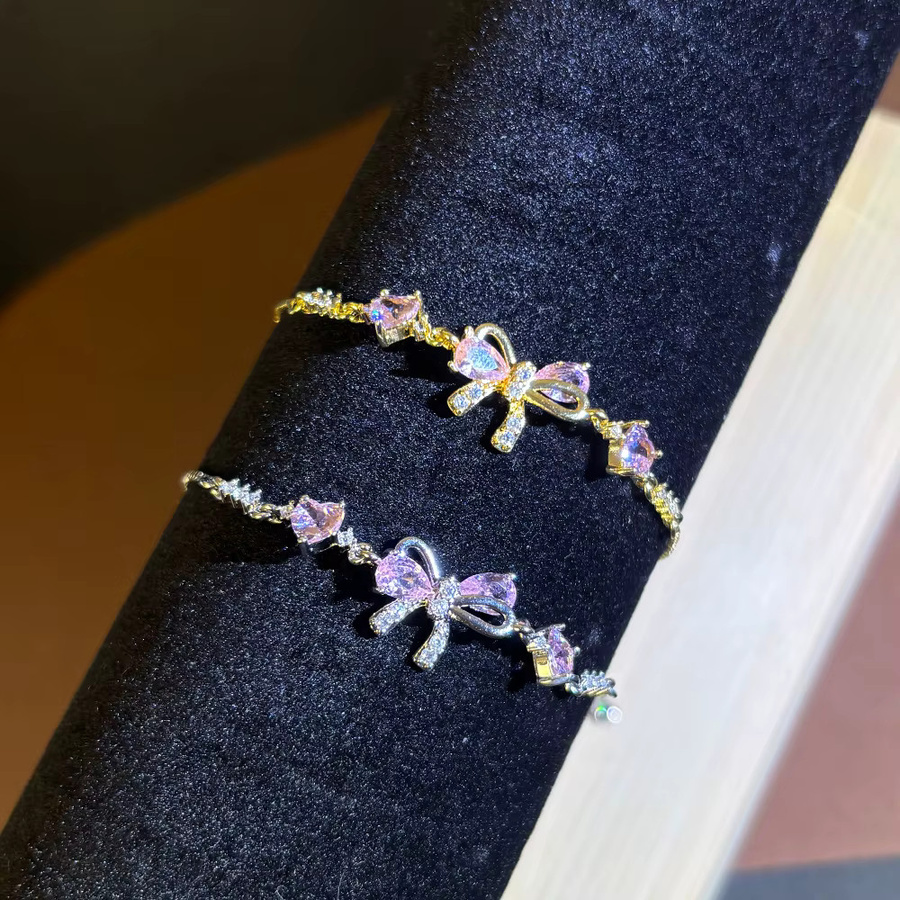 YUYAN Armband, Bowknot, Rosa Zirkonia, Damen - Bild 4