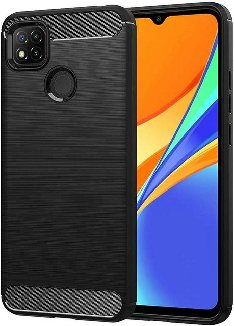 Techsuit Handyhülle für Xiaomi Redmi 9C NFC und Redmi 9C in Schwarz mit Carbon-Optik - Bild 1