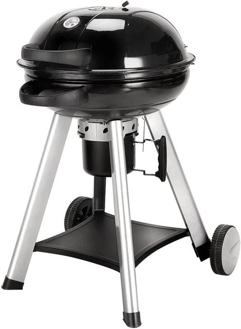 Taino Neo Holzkohle-Kugelgrill Schwarz mit Thermometer, Warmhalterist und Rädern, Durchmesser: 57 cm - Bild 1