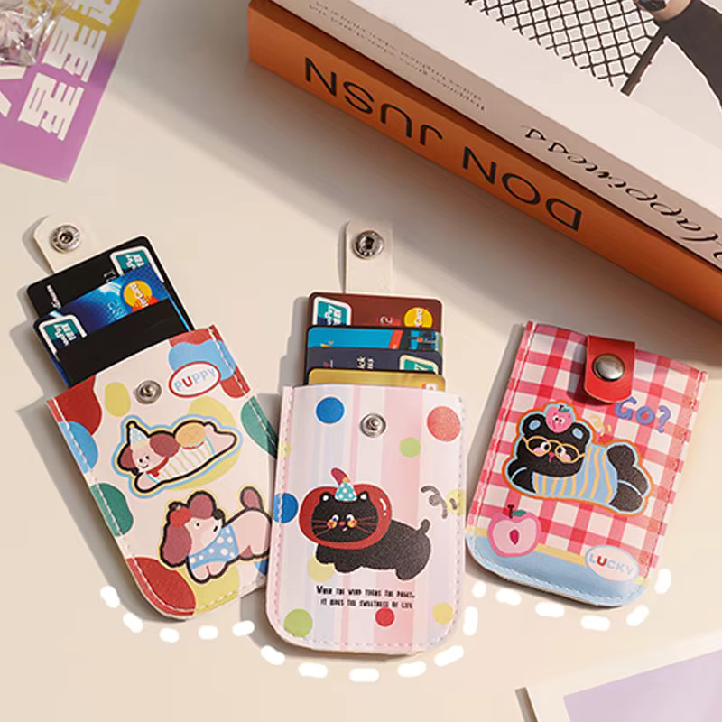 Ausziehbare Kartentasche mit Cartoon-Motiv in Multicolour aus Kunststoff für Ausweise und Bankkarten - Bild 2