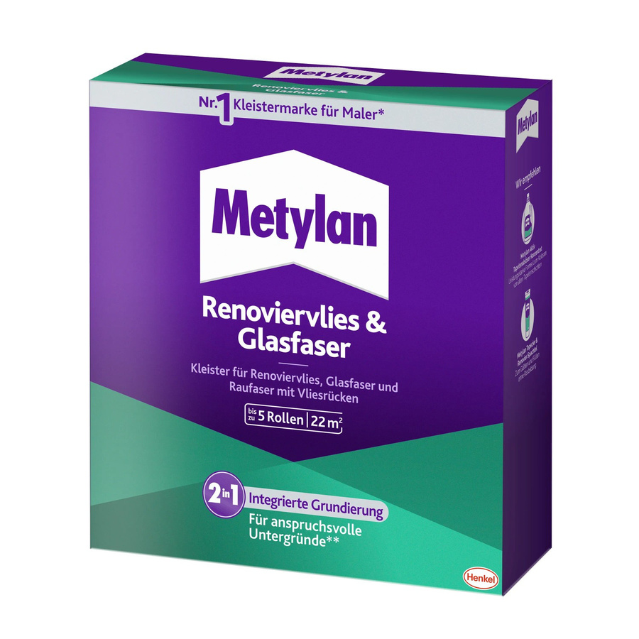 Metylan Tapetenkleister für Renoviervlies und Glasfaser, transparent, 500 g - Bild 2