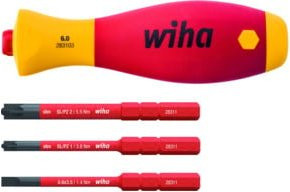Wiha Schraubendreher Set SoftFinish slimVario electric mit Bithalter und slimBits, 4-teilig, Rot - Bild 1