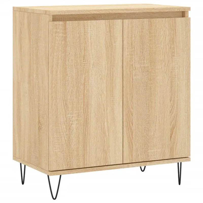 Vidaxl Kommode in Eiche Natur aus Holzwerkstoff und Metall, B/T/H: 60 x 35 x 70 cm - Bild 2