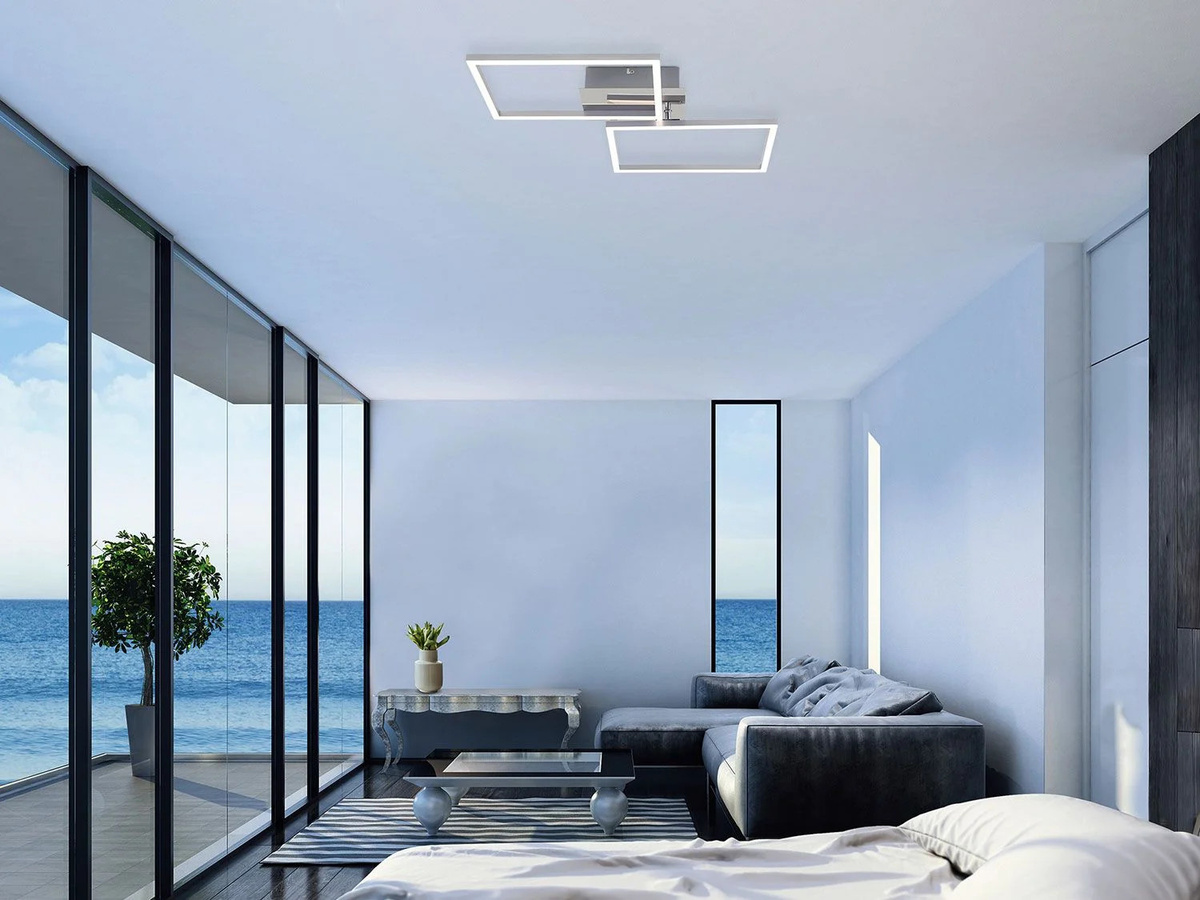 BRILONER CCT LED Design Deckenleuchte Quadratisch in Schwarz oder Chrom mit dimmbarer Lichttemperatur und Helligkeit - Bild 2