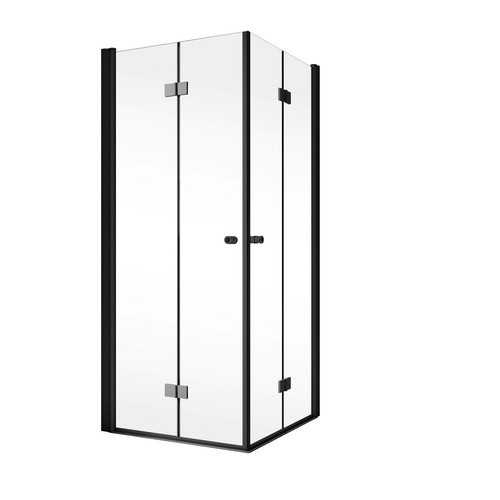 Schulte ExpressPlus Garant 2.0 Duschkabine als Drehfalttür mit Eckeinstieg in Schwarz mit Glas, B: 80 cm, H: 200 cm, T: 80 cm - Bild 2