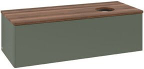 V&B Waschtischunterschrank Antao ohne Frontstruktur, Farbe: Grau-Grün, B/T/H: 120 x 36 x 50 cm - Bild 1