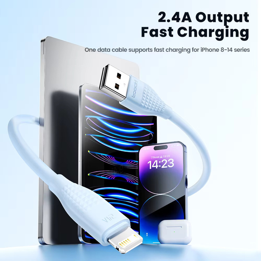 Toocki 3-teiliges Lightning-USB-Kabel Set für iPhone und iPad in Lila - Bild 2