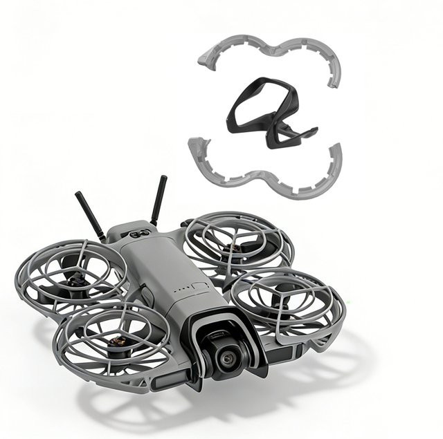 DJI Neo 2 Gimbal-Stoßschutz in Schwarz mit ABS-Schutzleiste und TPE-Stoßstreifen für Anti-Kollisions-Schutz - Bild 1