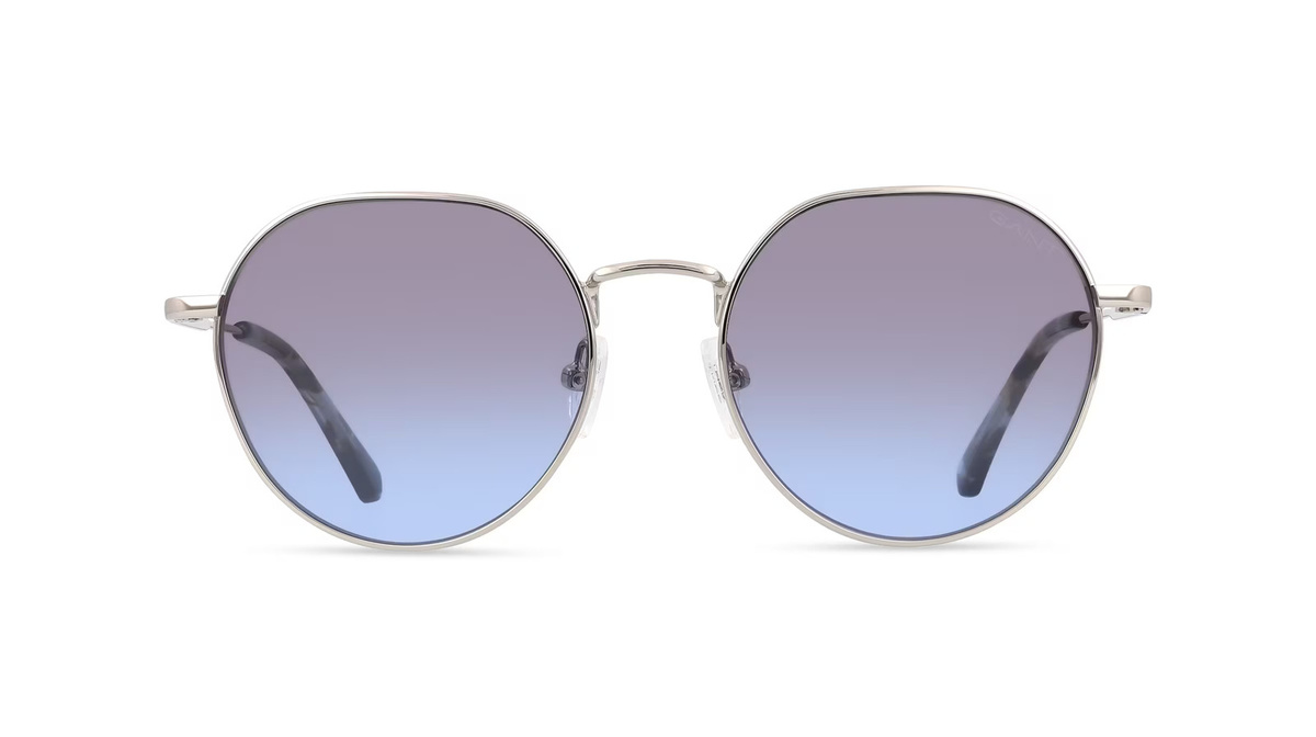 Gant GA8090 Sonnenbrille, Vollrand, Rund, Metall, Unisex, Silber, Blau - Bild 1