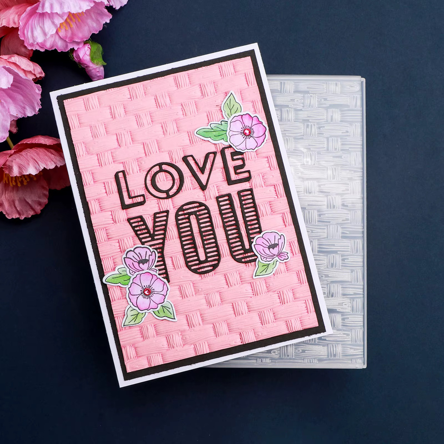 Rosa 3D-Prägeordner aus Kunststoff für Kartenherstellung und Scrapbooking - Bild 2