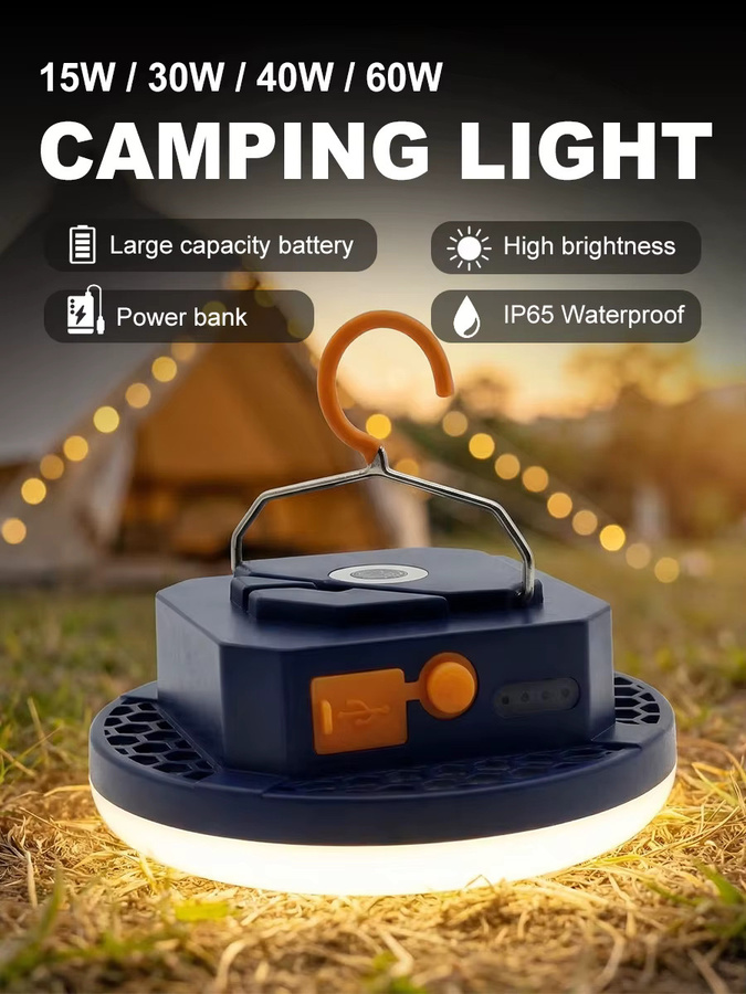 Hunta LED-Campinglampe in Weiß mit hoher Helligkeit, IP65 wasserdicht und wiederaufladbarem Akku - Bild 7
