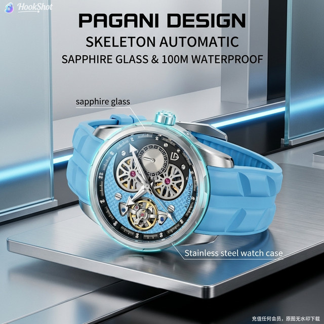 PAGANI DESIGN Automatik-Armbanduhr, Edelstahl, Saphirglas, Herren - Bild 1