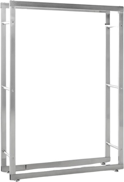 DELUKE Kaminholzregal aus Edelstahl und Eisen in Silber, B/T/H: 100 x 25 x 125 cm - Bild 1