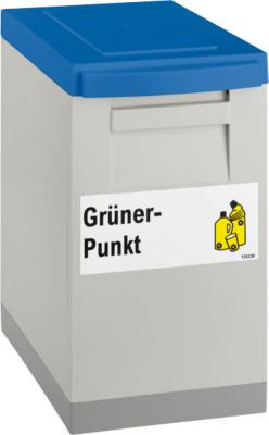 Modul-Sammelbox WSB Nord Sued grau mit blauem Deckel und Griffen, B/T/H: 35,0 x 30,0 x 20,0 cm - Bild 1