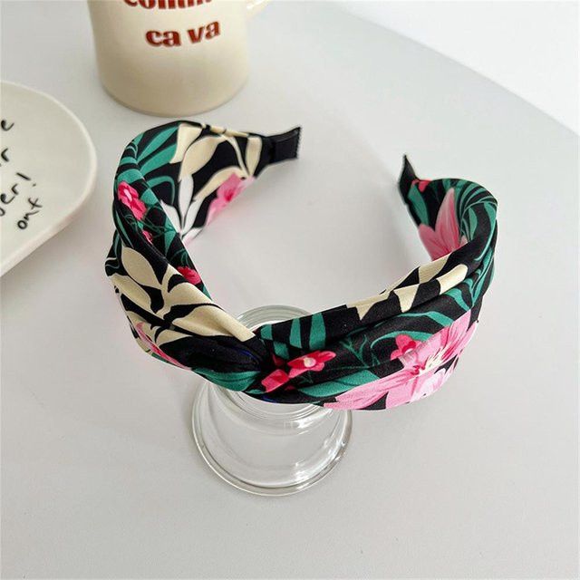 Rd lala Stirnband Stoff, Blumen, Damen, black - Bild 1