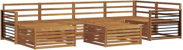 vidaXL Outdoor-Sofagarnitur 7-teilig aus Akazienholz in Braun mit L-Form und Tisch - Bild 1